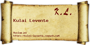 Kulai Levente névjegykártya
